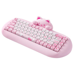 YUNZII C68 Meow Wireless Pink Mechanical Keyboard - Milk Linear Switch