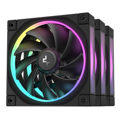 DeepCool FL12 3-in-1 ARGB Ring 120mm PWM Case Fan - Black 3-Pack
