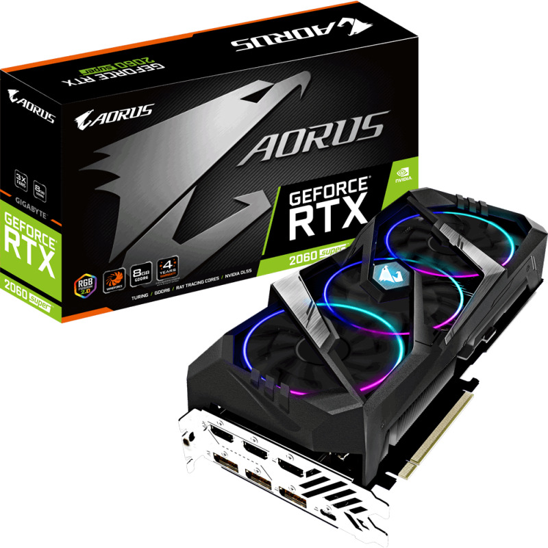 Manufacturer Refurbished Gigabyte AORUS GeForce RTX 2060 Super 8G Graphics Card