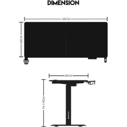 (Ex-Demo) Fantech GD914 Motorised Height Adjustable Gaming Desk - Black