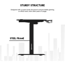 (Ex-Demo) Fantech GD914 Motorised Height Adjustable Gaming Desk - Black