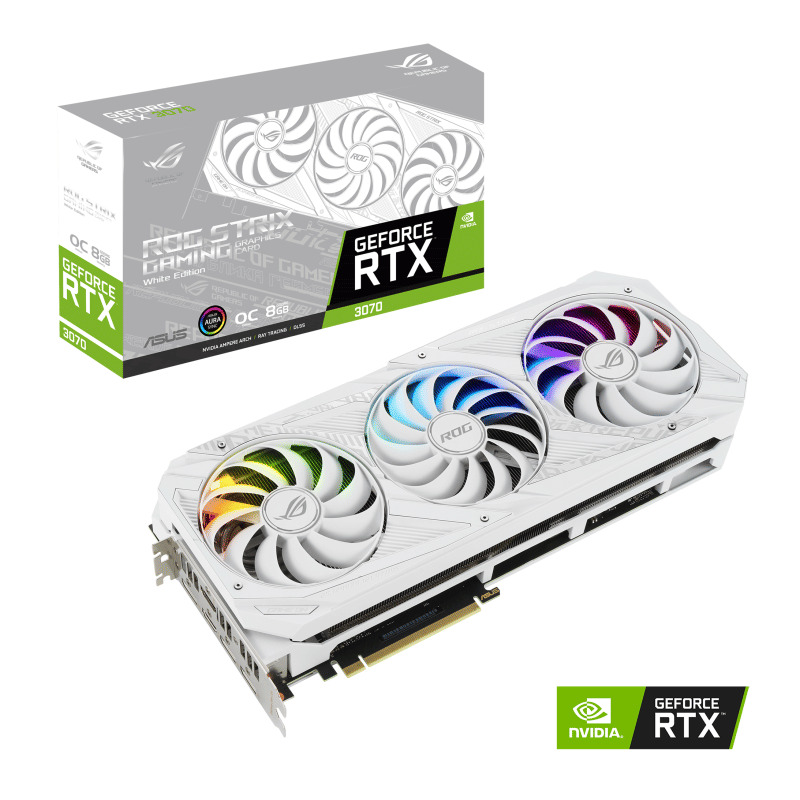 ASUS ROG Strix GeForce RTX 3070 O8G Graphics Card - White