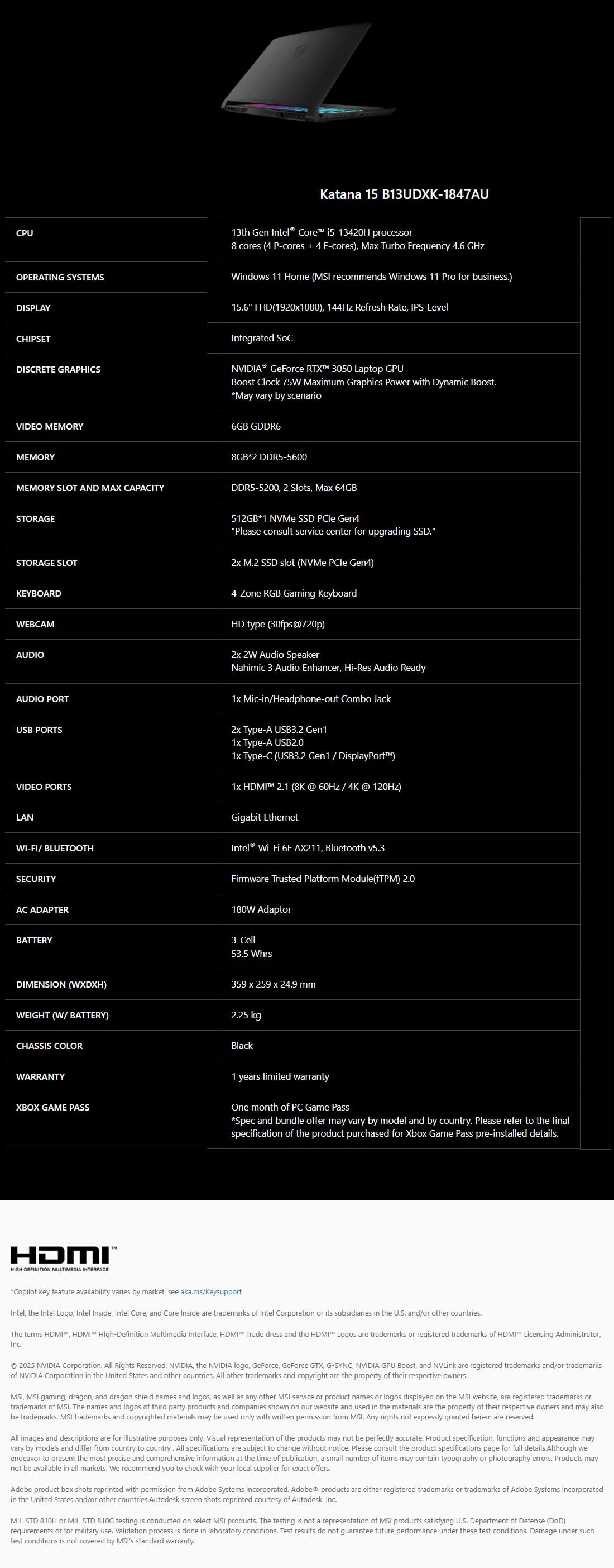 Technical Specifications