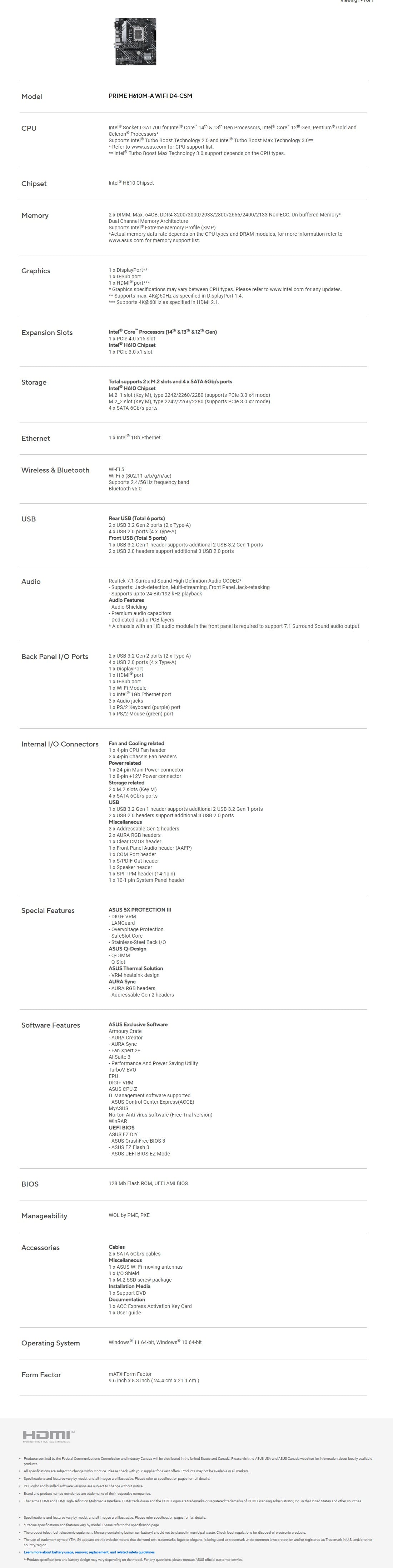 Technical Specifications