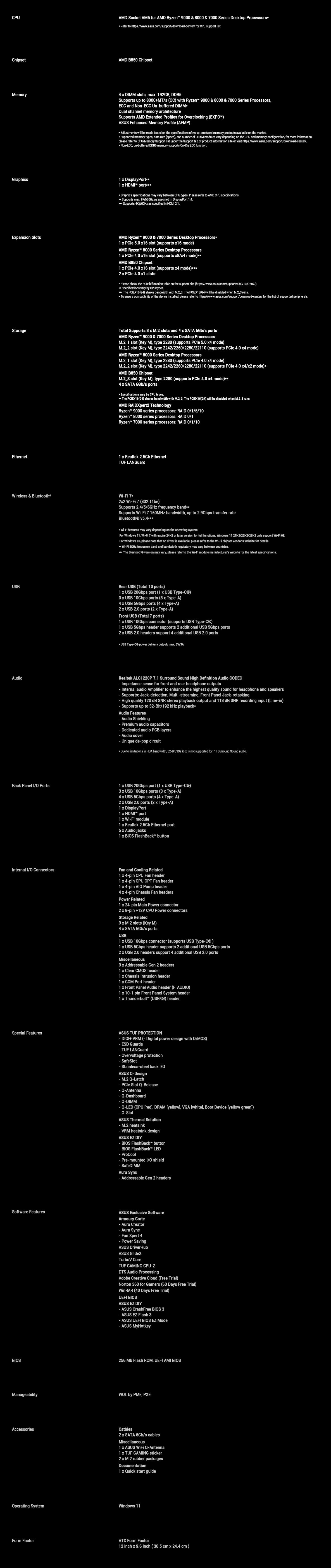 Technical Specifications