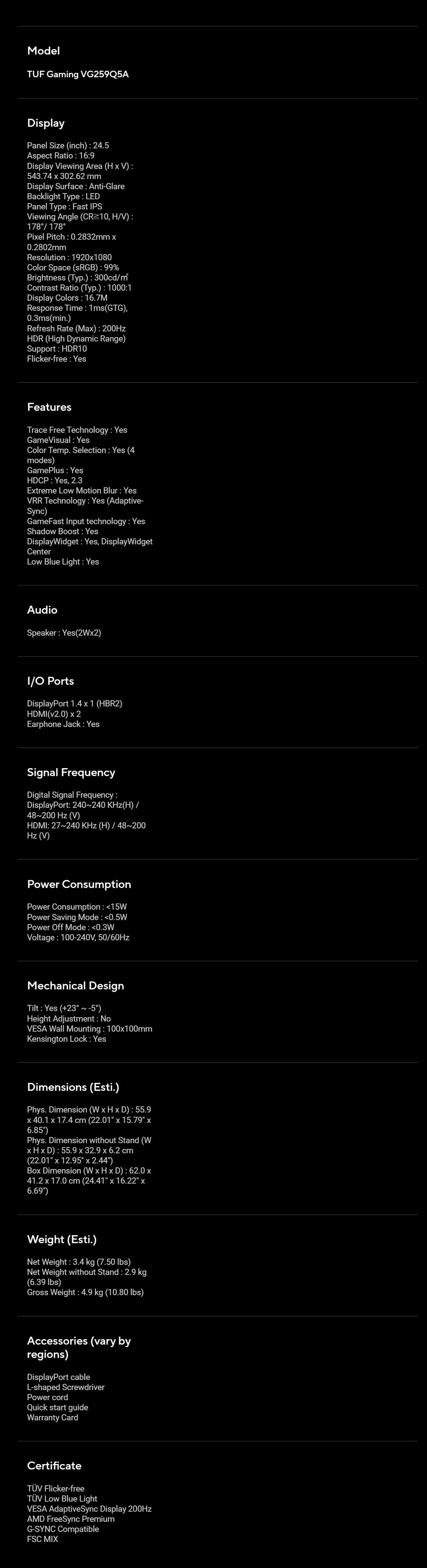 Technical Specifications
