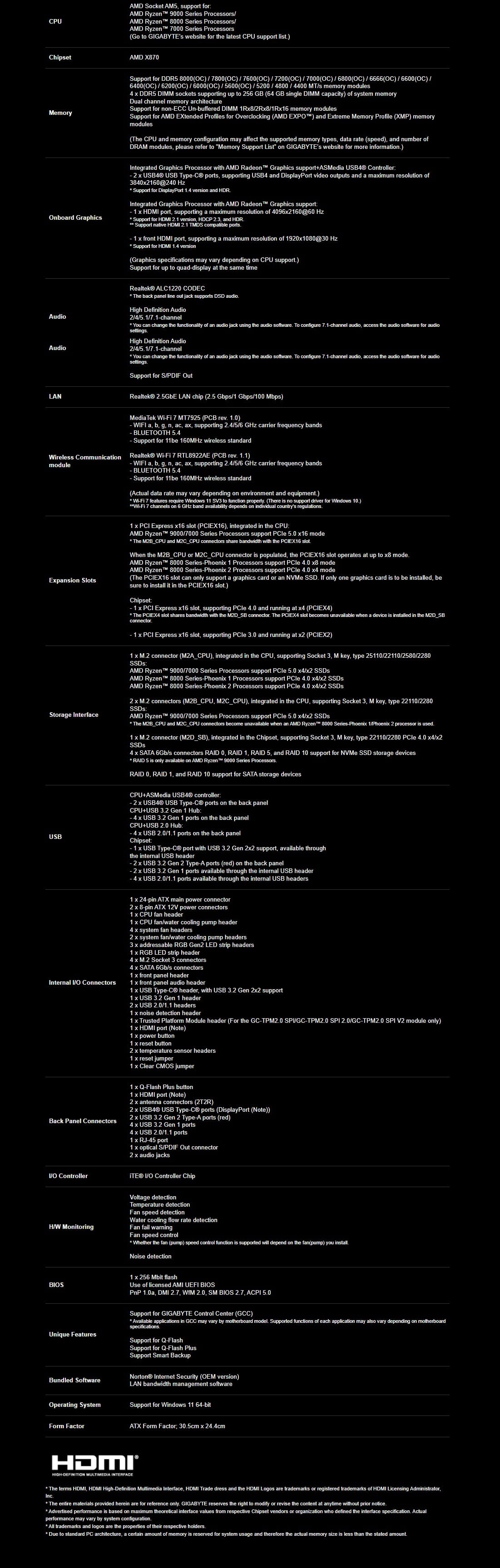 Technical Specifications