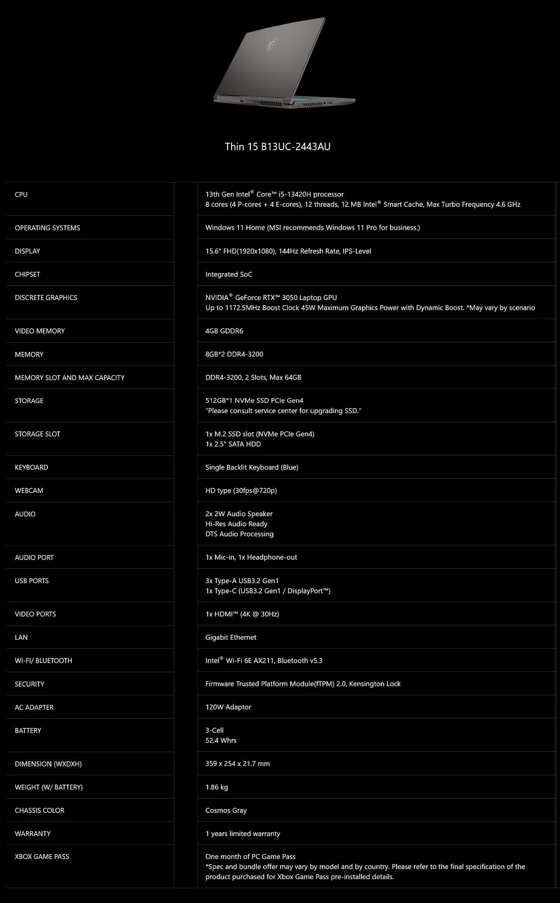 Technical Specifications